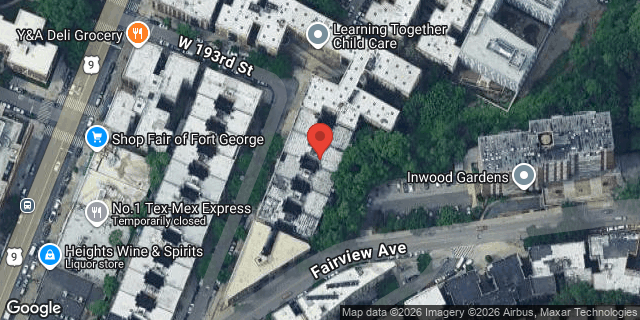 Aerial map of 22 BROADWAY TERRACE, Manhattan