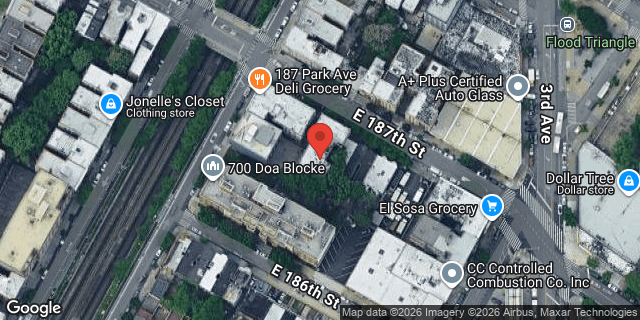 Aerial map of 452 EAST 187 STREET, Bronx