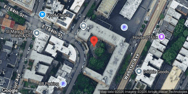 Aerial map of 355 EAST 184 STREET, Bronx