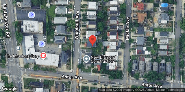 Aerial map of 2352 WOODHULL AVENUE, Bronx