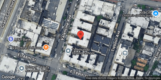 Aerial map of 2474 VALENTINE AVENUE, Bronx