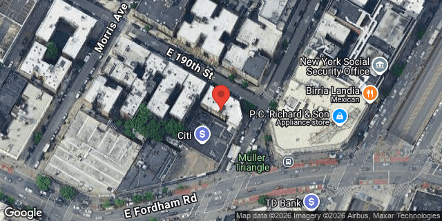 Aerial map of 72 EAST 190 STREET, Bronx