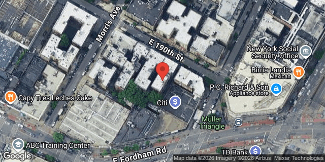 Aerial map of 66 EAST 190 STREET, Bronx