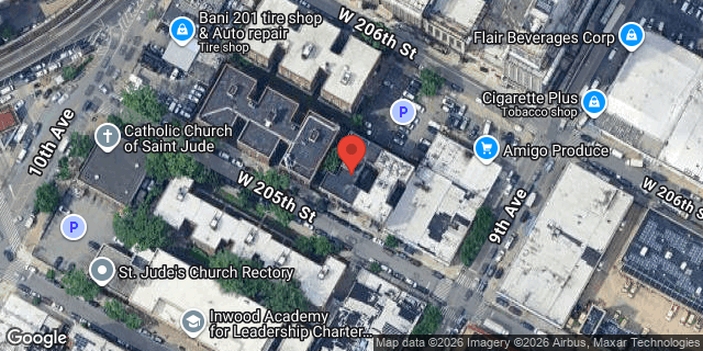 Aerial map of 407 WEST 205 STREET, Manhattan