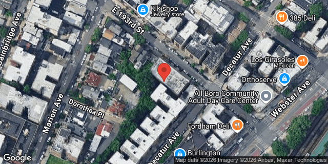 Aerial map of 360 EAST 193 STREET, Bronx