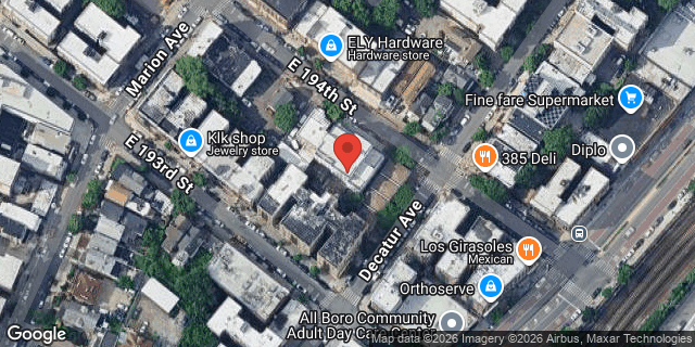 Aerial map of 368 EAST 194TH STREET, Bronx