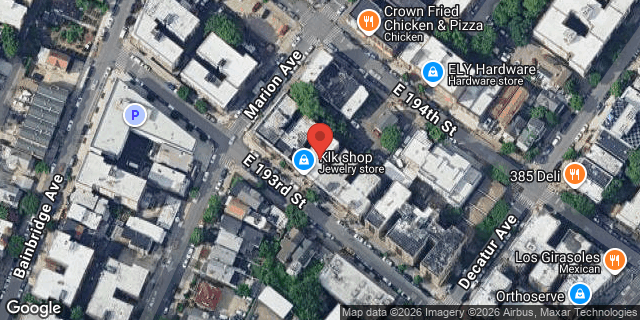 Aerial map of 349 EAST 193 STREET, Bronx
