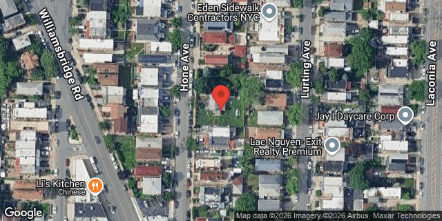 Aerial map of 2534 HONE AVENUE, Bronx