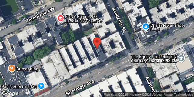 Aerial map of 128 SHERMAN AVENUE, Manhattan