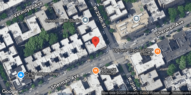 Aerial map of 600 WEST 204 STREET, Manhattan