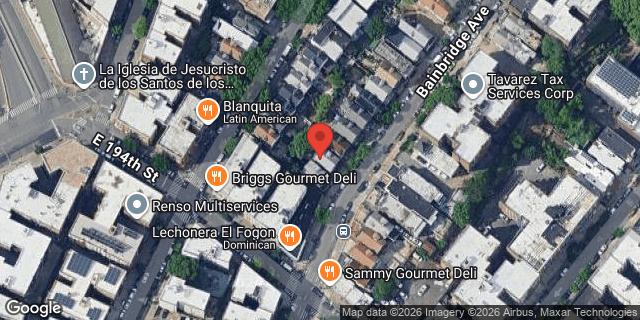 Aerial map of 2655 BAINBRIDGE AVENUE, Bronx