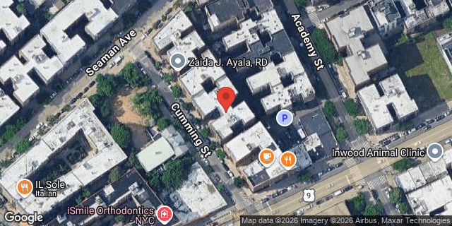 Aerial map of 13 CUMMING STREET, Manhattan