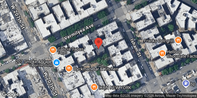 Aerial map of 157 VERMILYEA AVENUE, Manhattan