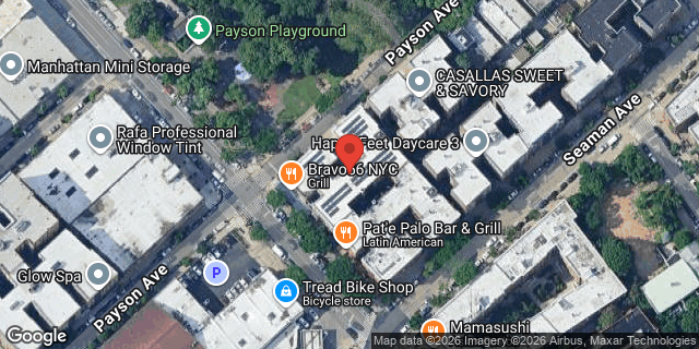 Aerial map of 37 PAYSON AVENUE, Manhattan