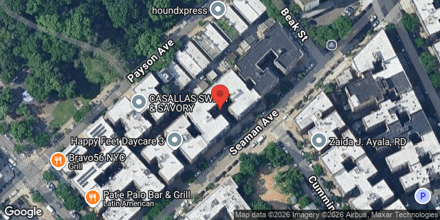 Aerial map of 30 SEAMAN AVENUE, Manhattan
