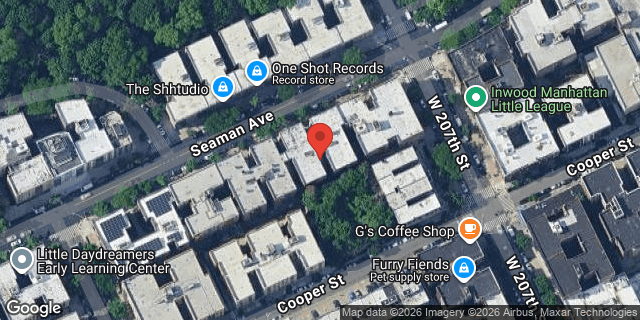 Aerial map of 133 SEAMAN AVENUE, Manhattan