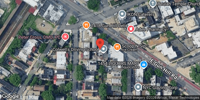 Aerial map of 1430 EAST GUN HILL ROAD, Bronx