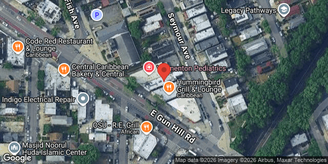 Aerial map of 1343 EAST GUN HILL ROAD, Bronx