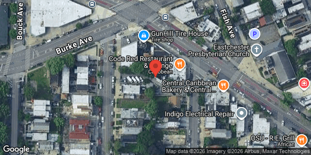 Aerial map of 1308 EAST GUN HILL ROAD, Bronx