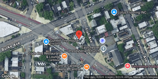 Aerial map of 1309 EAST GUN HILL ROAD, Bronx