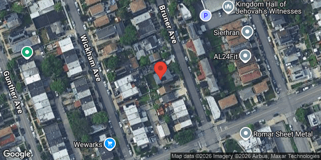 Aerial map of 3017 BRUNER AVENUE, Bronx