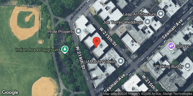 Aerial map of 580 WEST 215 STREET, Manhattan