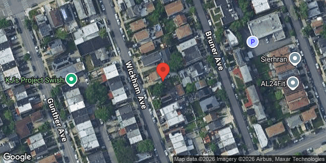 Aerial map of 3034 WICKHAM AVENUE, Bronx
