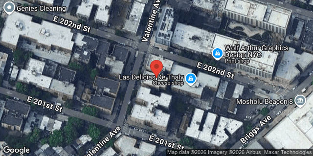 Aerial map of 3010 VALENTINE AVENUE, Bronx