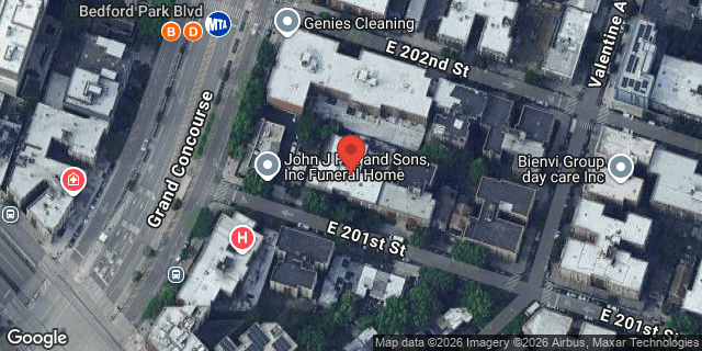 Aerial map of 215 EAST 201 STREET, Bronx