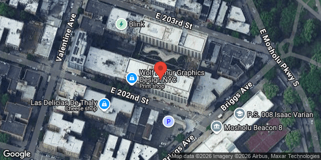 Aerial map of 261 EAST 202ND STREET, Bronx