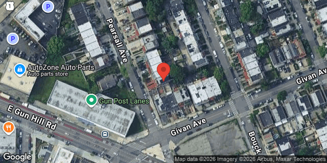 Aerial map of 3310 PEARSALL AVENUE, Bronx