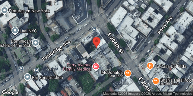 Aerial map of 284 EAST 204 STREET, Bronx