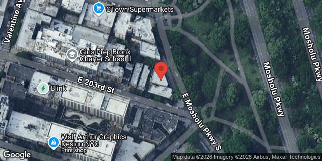 Aerial map of 212 EAST MOSHOLU PARKWAY, Bronx