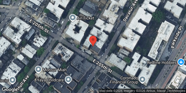 Aerial map of 345 EAST 205 STREET, Bronx