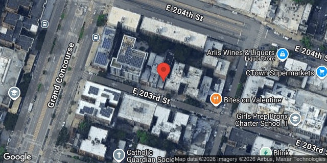 Aerial map of 223 EAST 203 STREET, Bronx