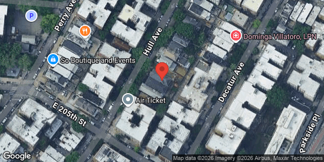 Aerial map of 3208 HULL AVENUE, Bronx