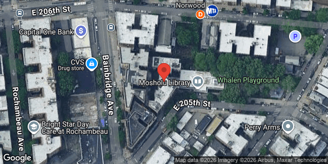 Aerial map of 281 EAST 205 STREET, Bronx