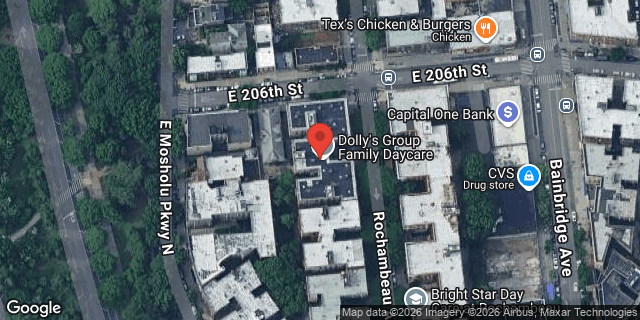 Aerial map of 3155 ROCHAMBEAU AVENUE, Bronx