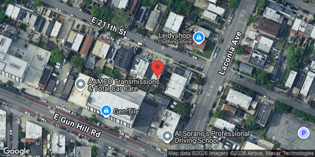 Aerial map of 1062 EAST 211 STREET, Bronx