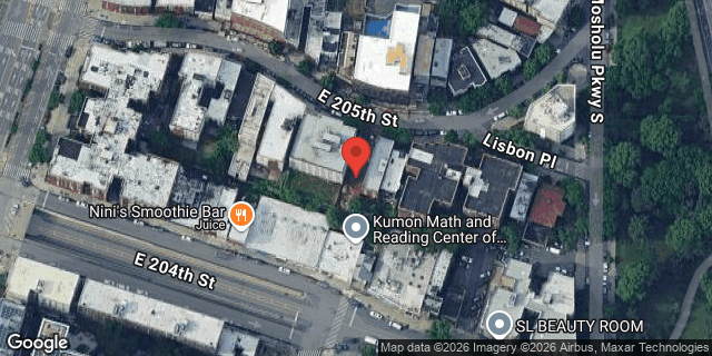 Aerial map of 190 EAST 205 STREET, Bronx