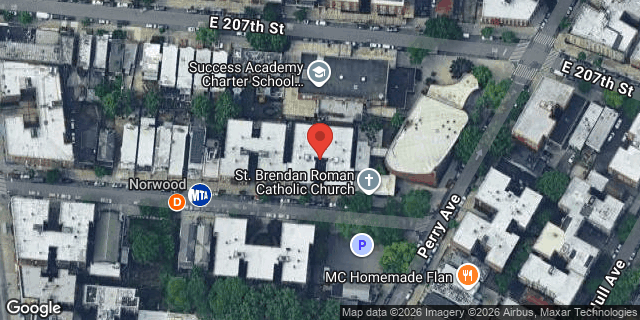 Aerial map of 325 EAST 206 STREET, Bronx