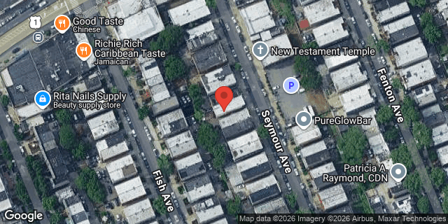 Aerial map of 3341 SEYMOUR AVENUE, Bronx
