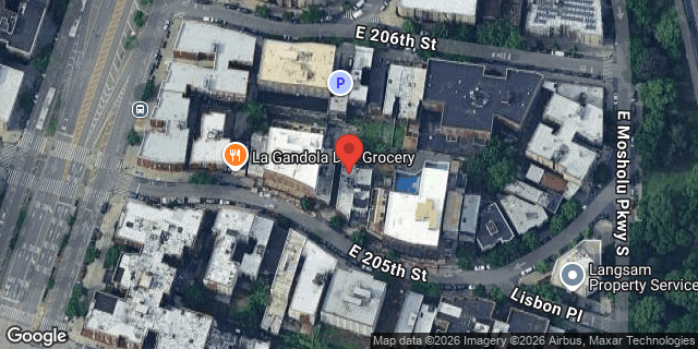 Aerial map of 181 EAST 205 STREET, Bronx