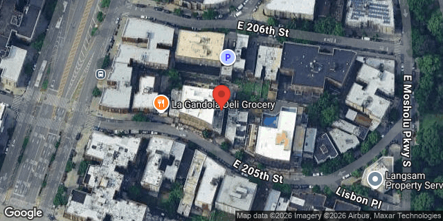 Aerial map of 179 EAST 205 STREET, Bronx