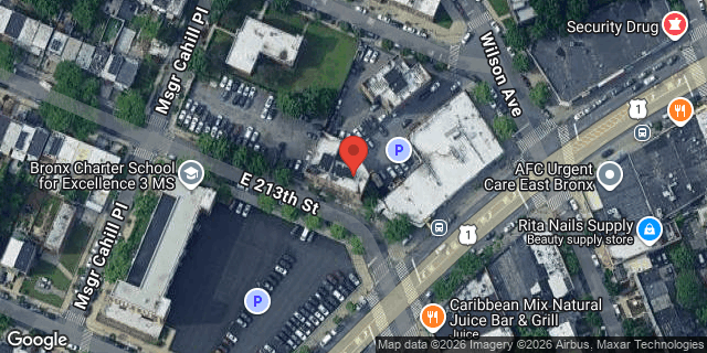 Aerial map of 1185 EAST 213 STREET, Bronx