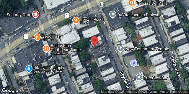 Aerial map of 3353 SEYMOUR AVENUE, Bronx