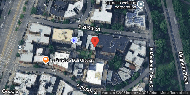 Aerial map of 184 EAST 206 STREET, Bronx