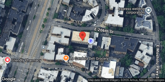 Aerial map of 168 EAST 206TH STREET, Bronx