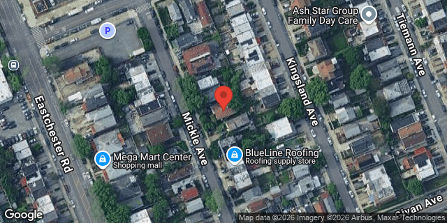 Aerial map of 3334 MICKLE AVENUE, Bronx