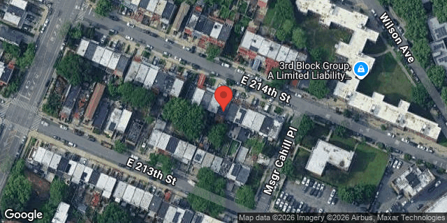 Aerial map of 1138 EAST 214 STREET, Bronx